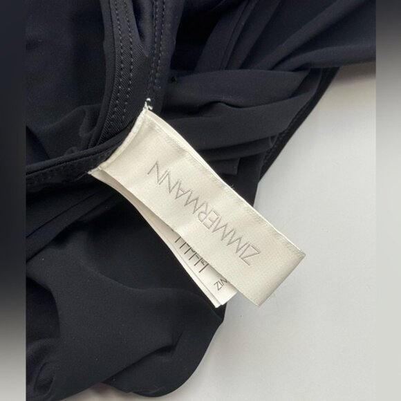 🆕 ZIMMERMANN 🧿 NWOT Ottie High-Neck Draped 1PC Swimsuit, Black - Sz 4 US 10/12 - Picture 12 of 16